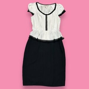 Rebecca Taylor Coquette Gothic Silk Ruffled Peplum Knee Length Dress Size 2